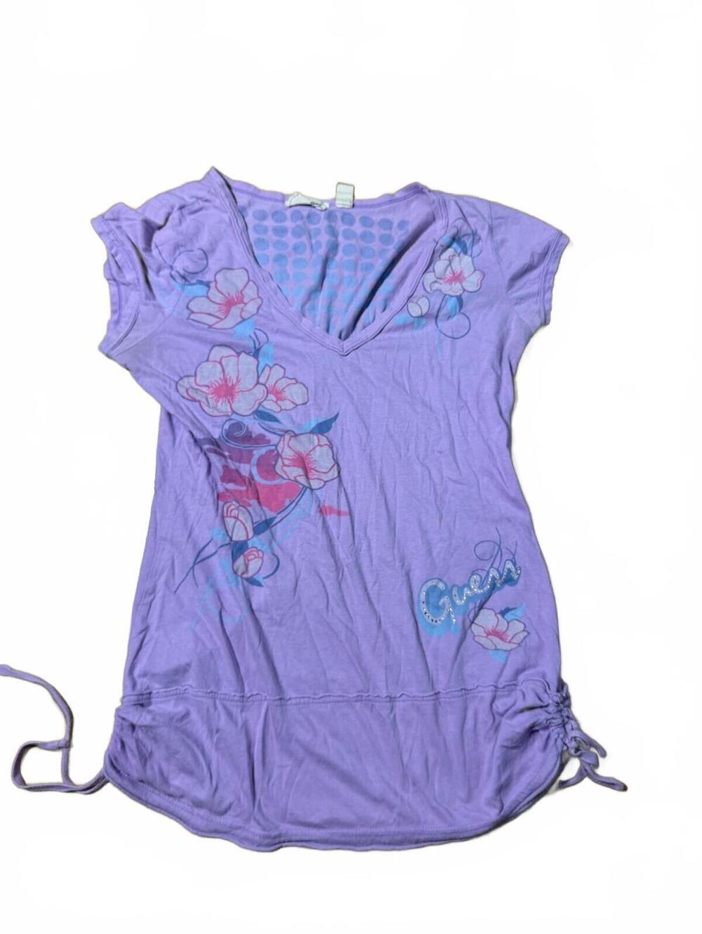 Y2K Guess Purple Drop Waist Purple Blouse Size XL